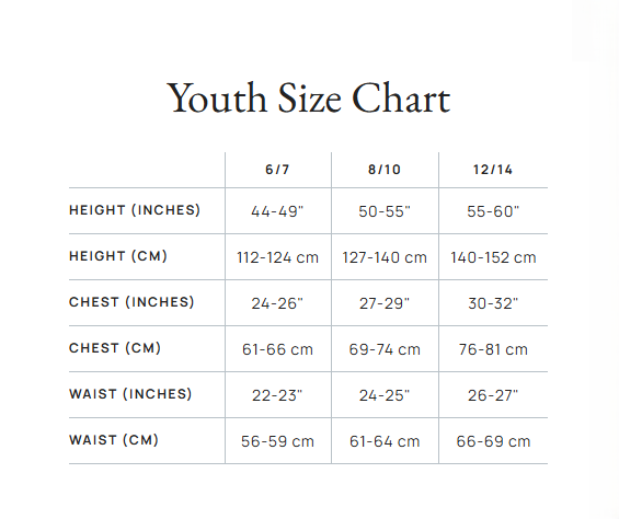 Product size guide