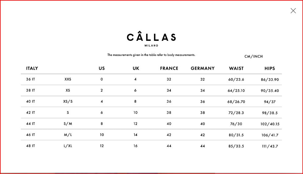 Product size guide