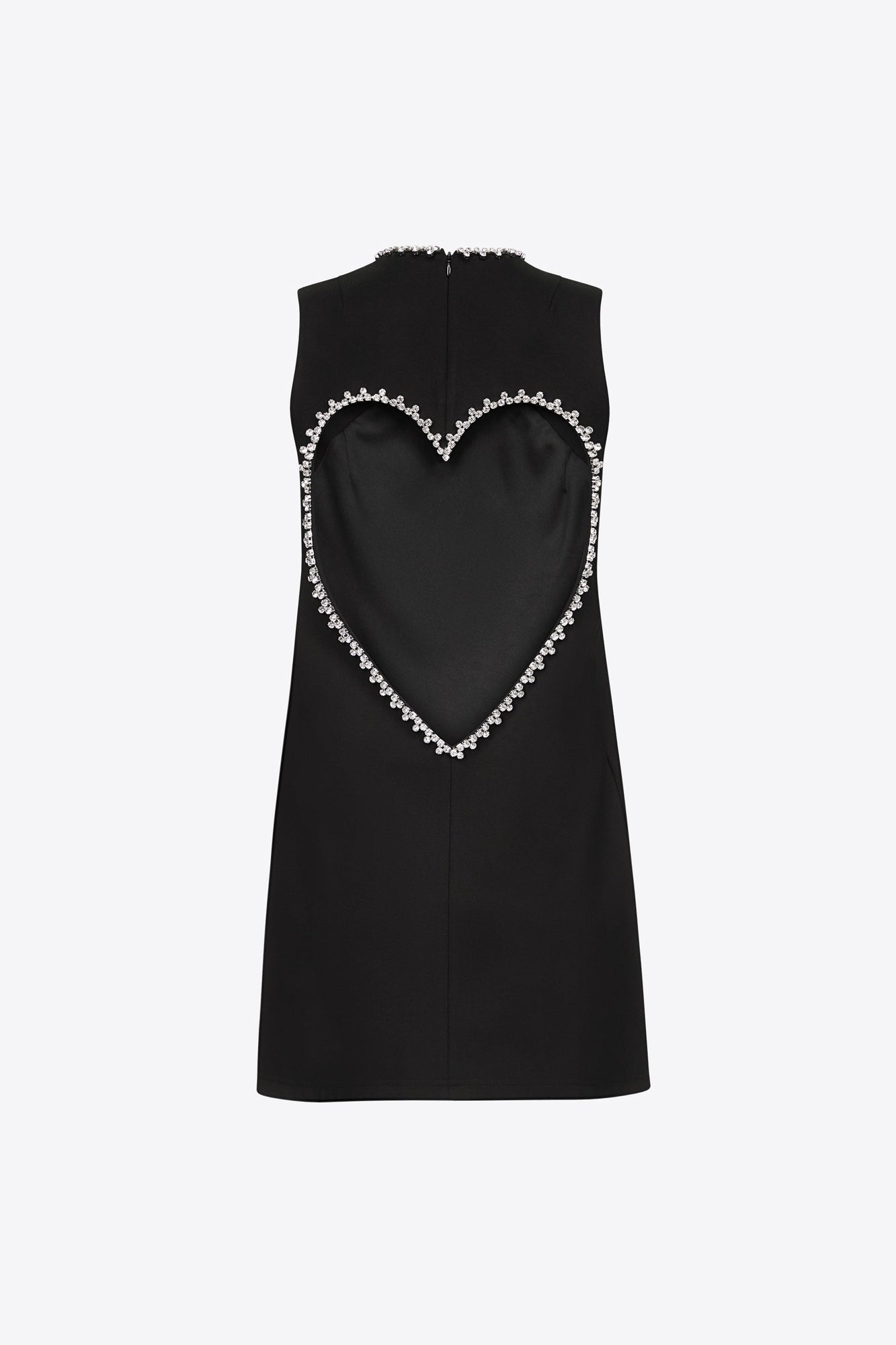 Crystal Heart Back Dress | Black