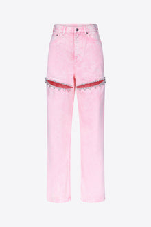 Crystal Slit Jean | Powder Pink