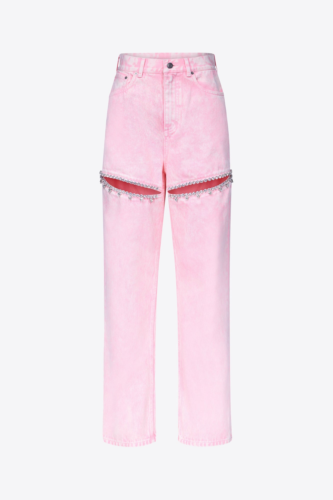 Crystal Slit Jean | Powder Pink
