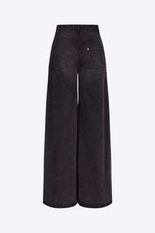 Wide Leg Crystal Slit Jean