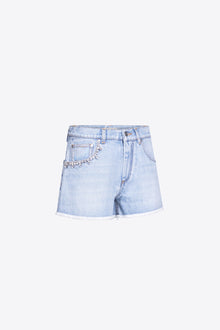 Crystal Pocket Jean Short | Light Blue