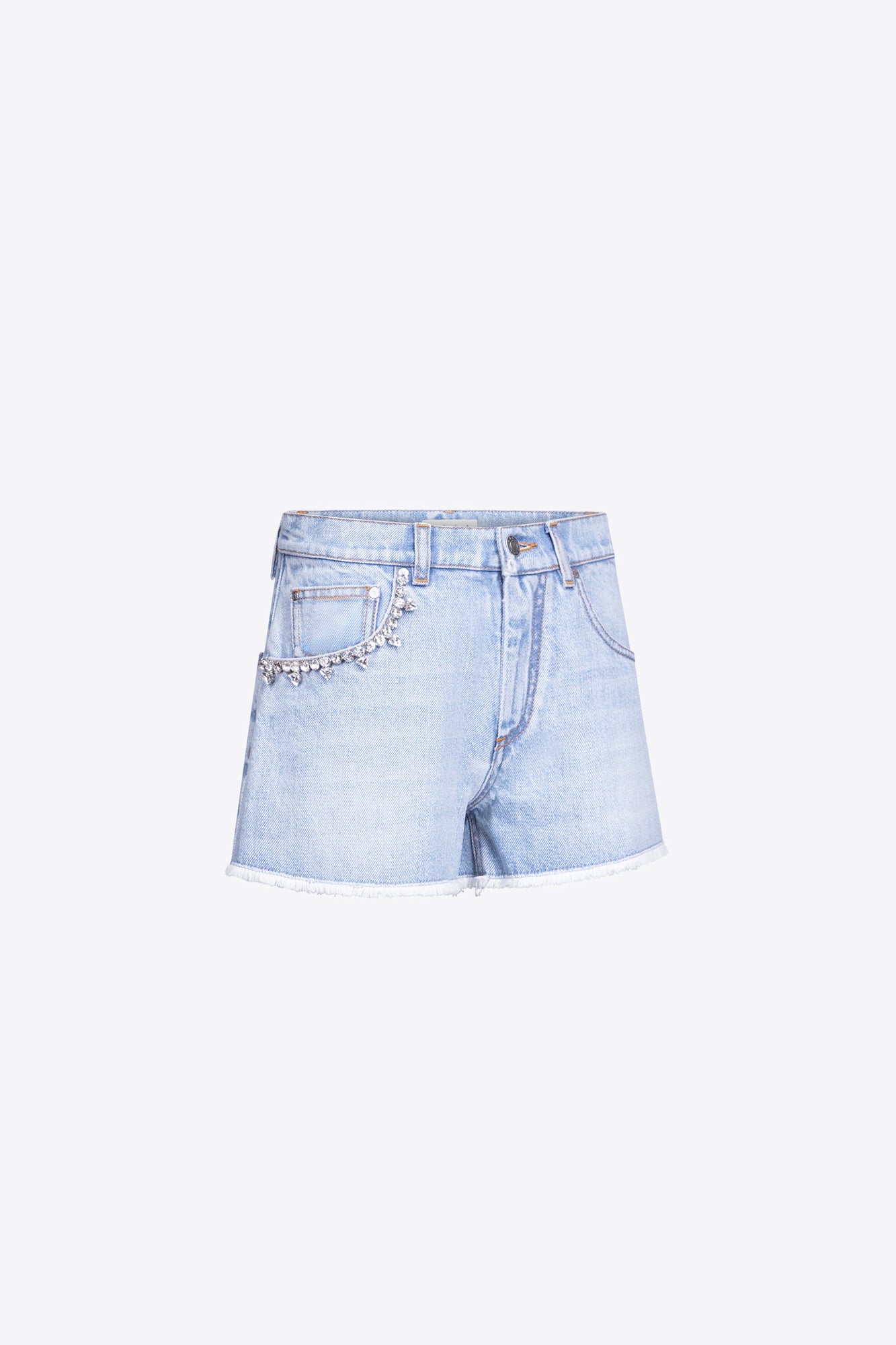 Crystal Pocket Jean Short | Light Blue