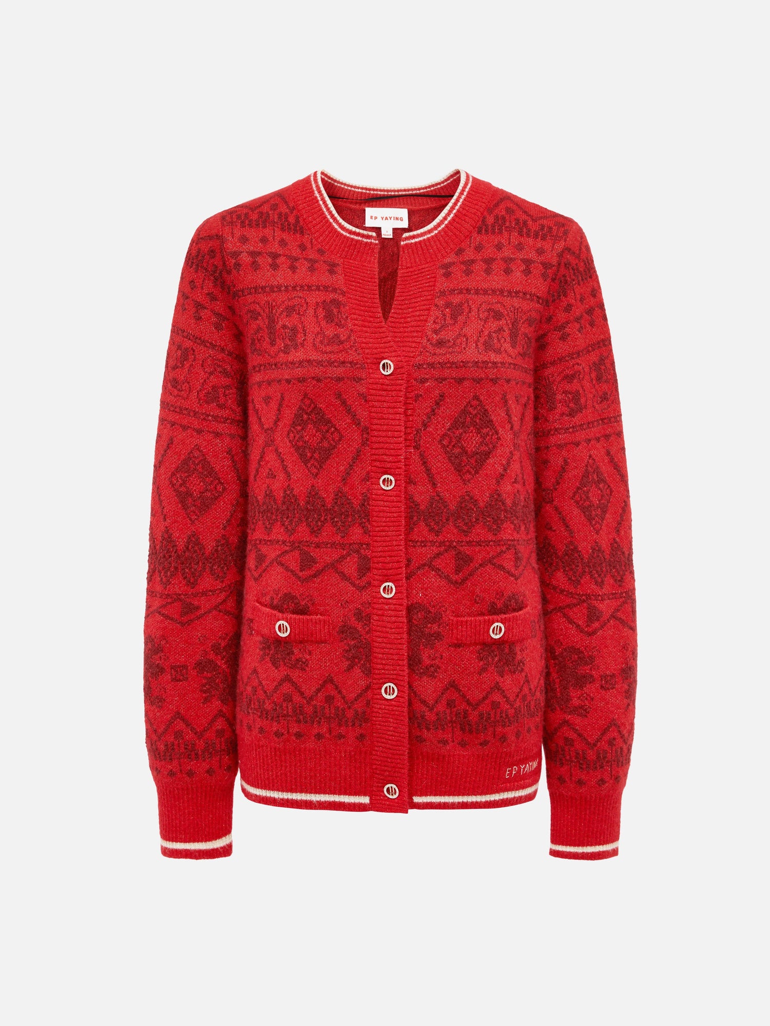 Merino Wool Knit Cardigan Knit Wear | Red