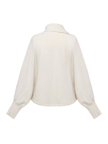 Asymmetric Soft Knit Top Sweater | White
