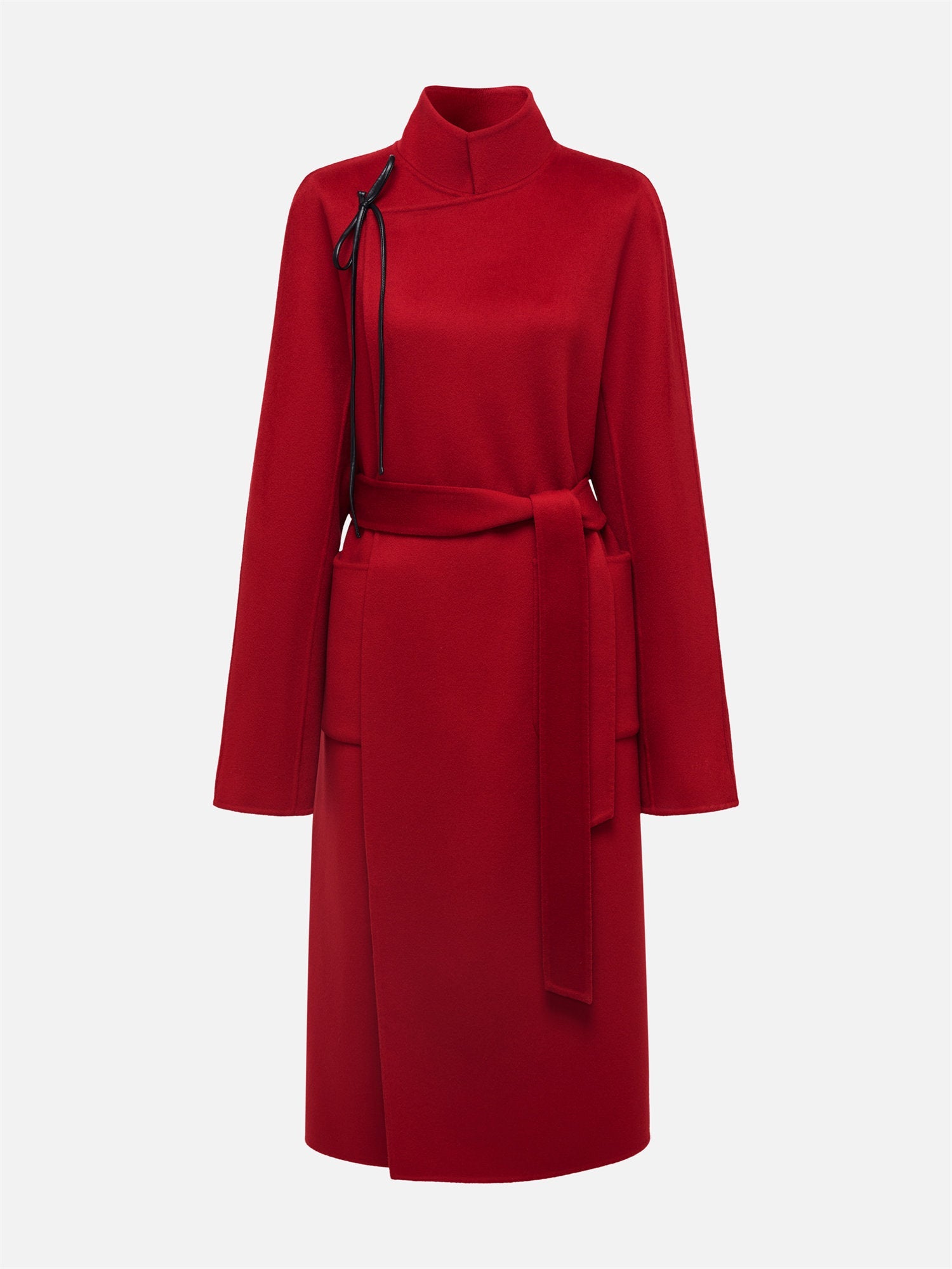 Cashmere-Wool Double-Faced Coat | Red