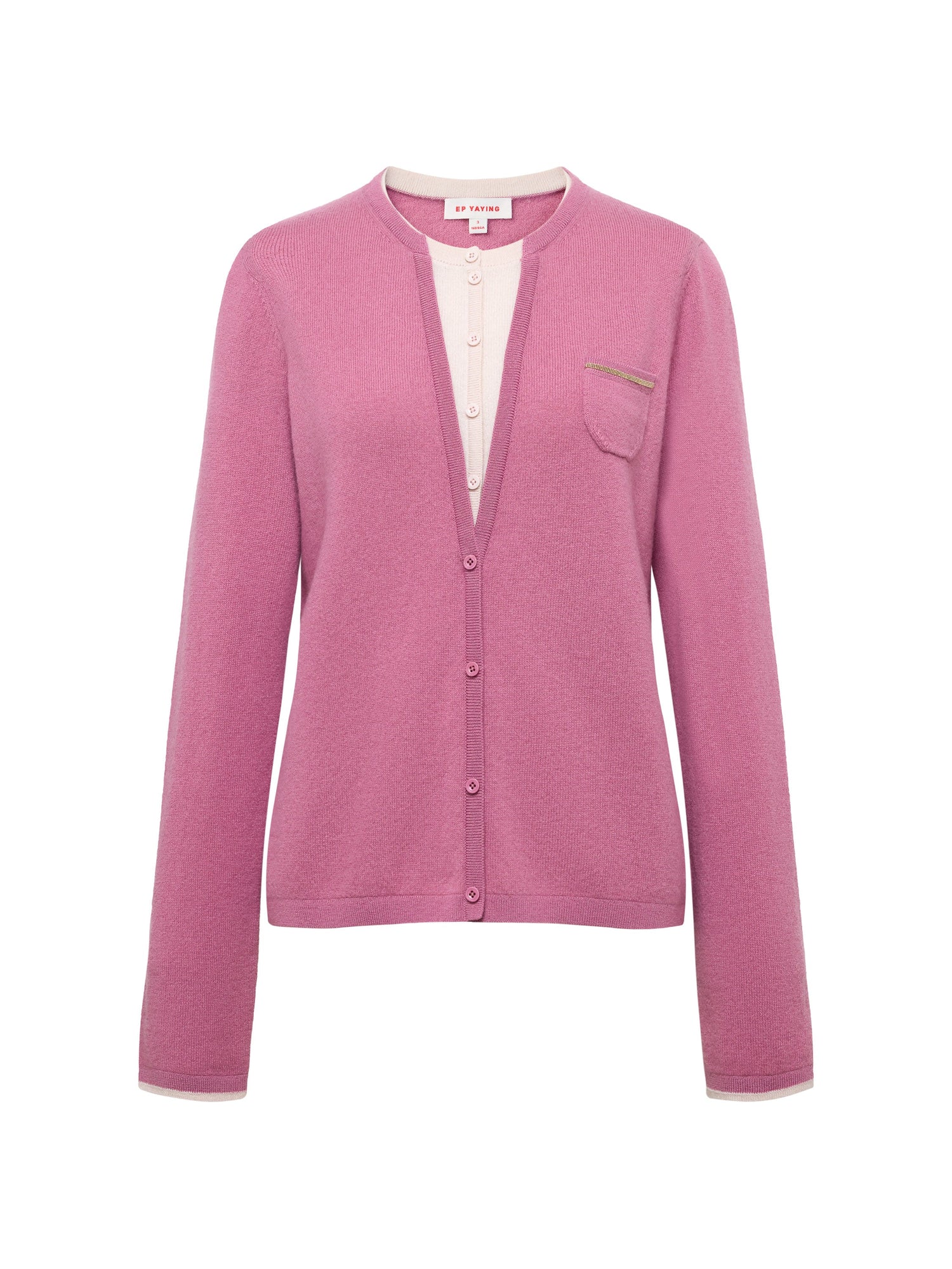 Layered Collar Soft Wool Cashmere Old Money Style Sweater | Pink