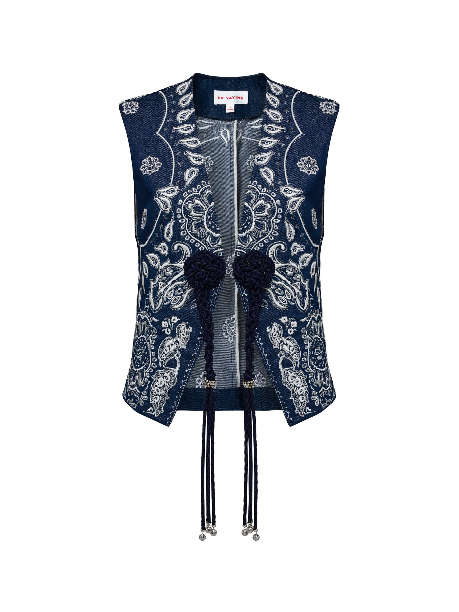 Denim Vest | Navy/White