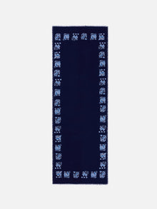 Square Shaped Jacquard Scarf | Navy