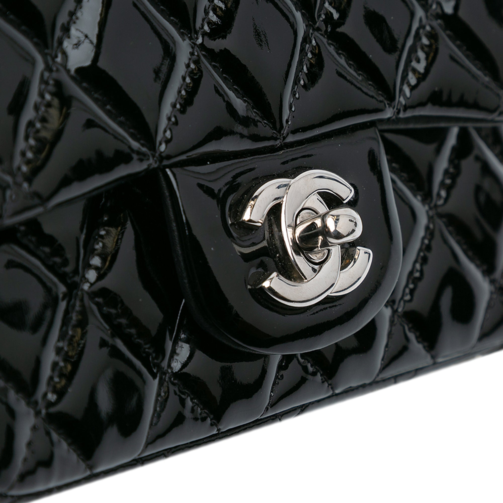 Chanel | Pre-Owned Mini Square Classic Patent Single Flap - IX | Black