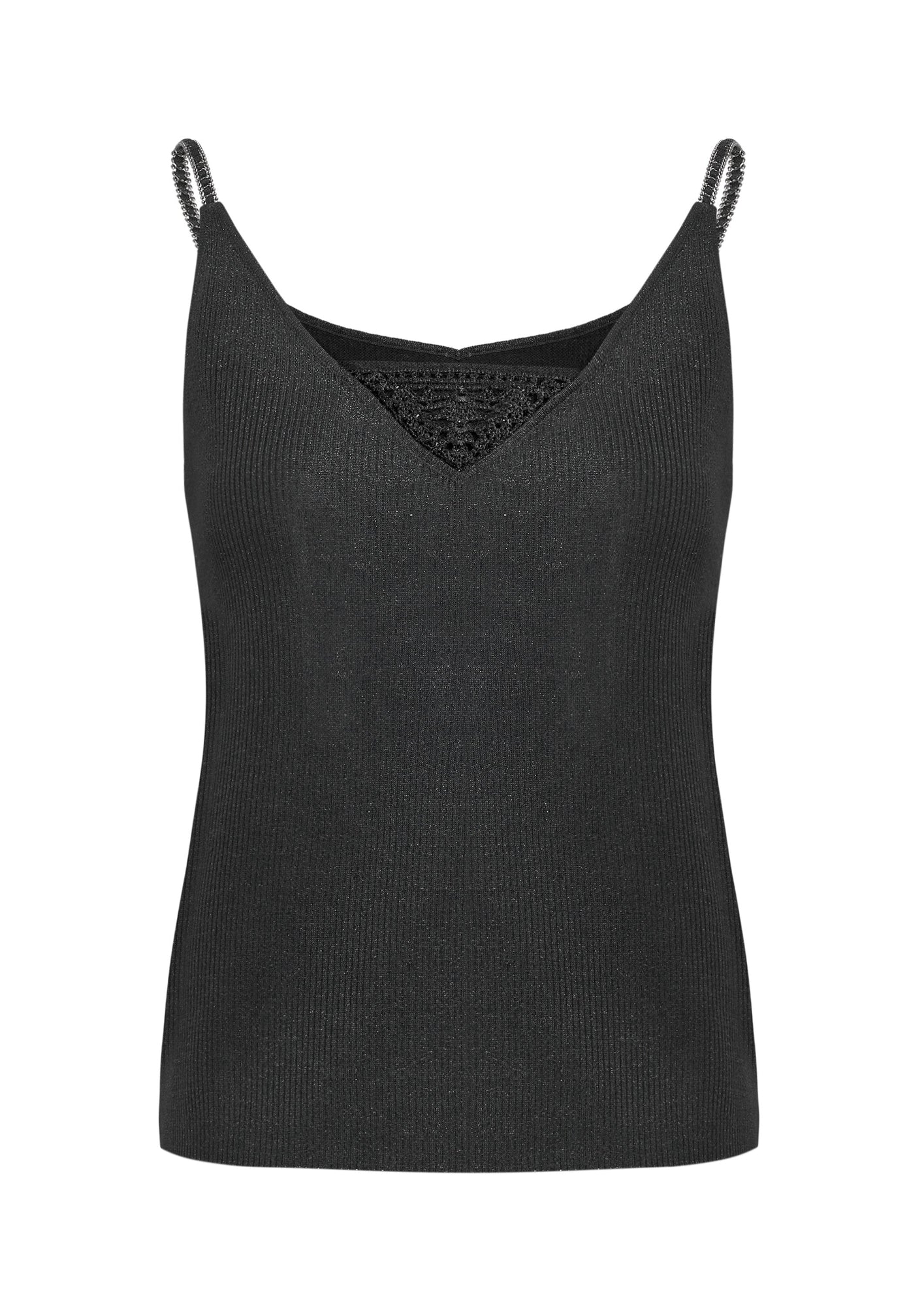 Silk-Blend V-Neck Camisole | Black