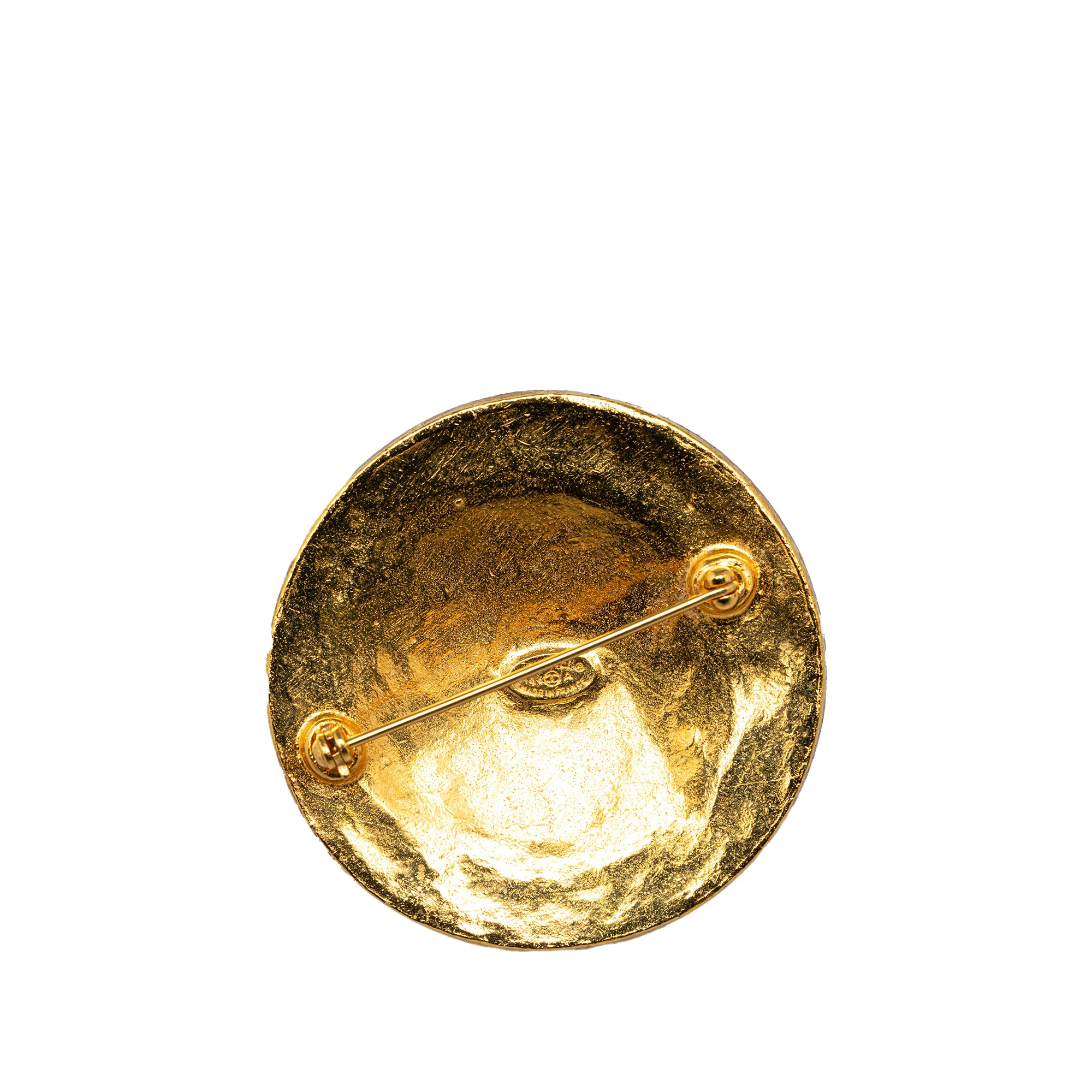 Chanel | Pre-Owned CC Round Brooch | Gold