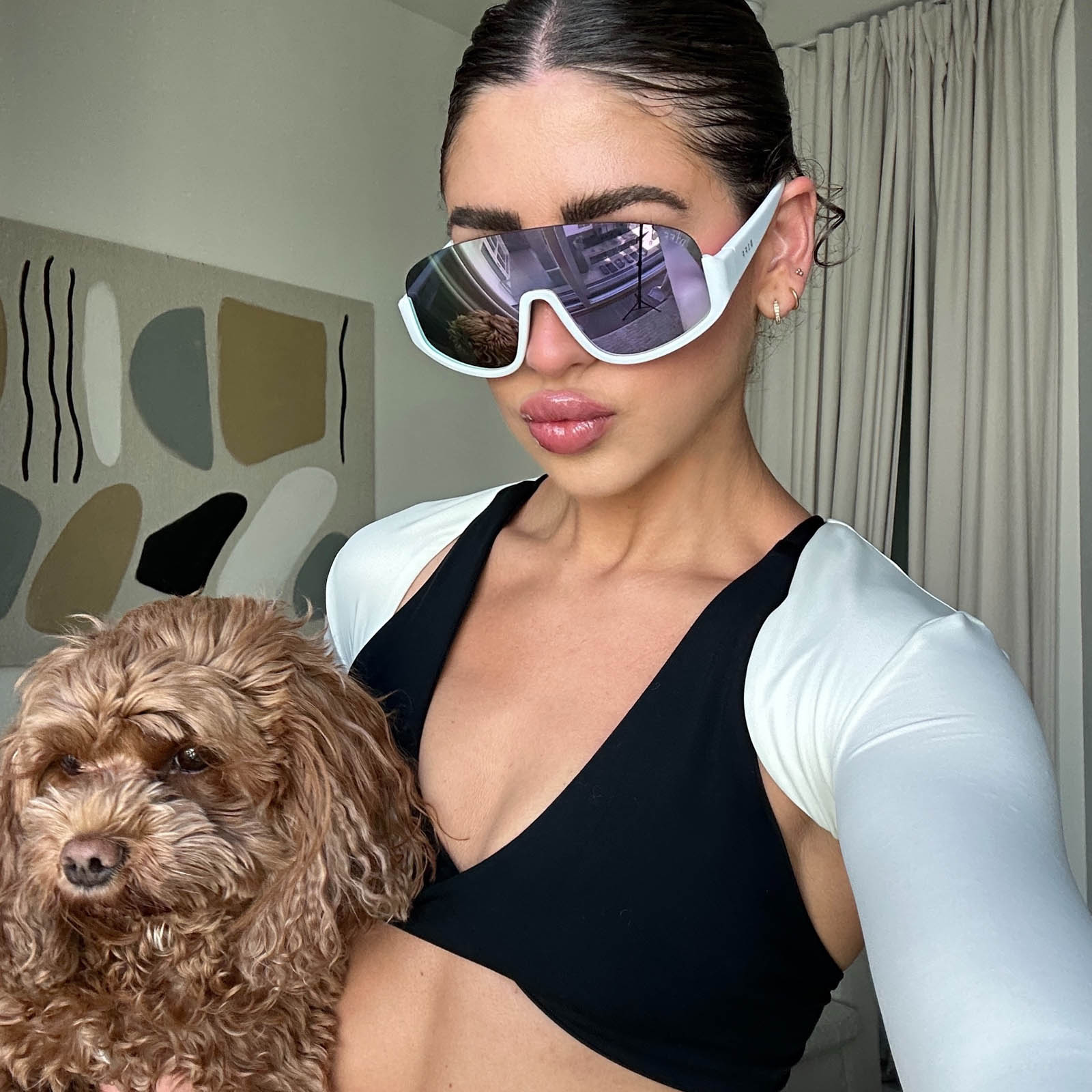 Unisex | Blazer Sunglasses | Matte White | Lavender Polarized Lenses