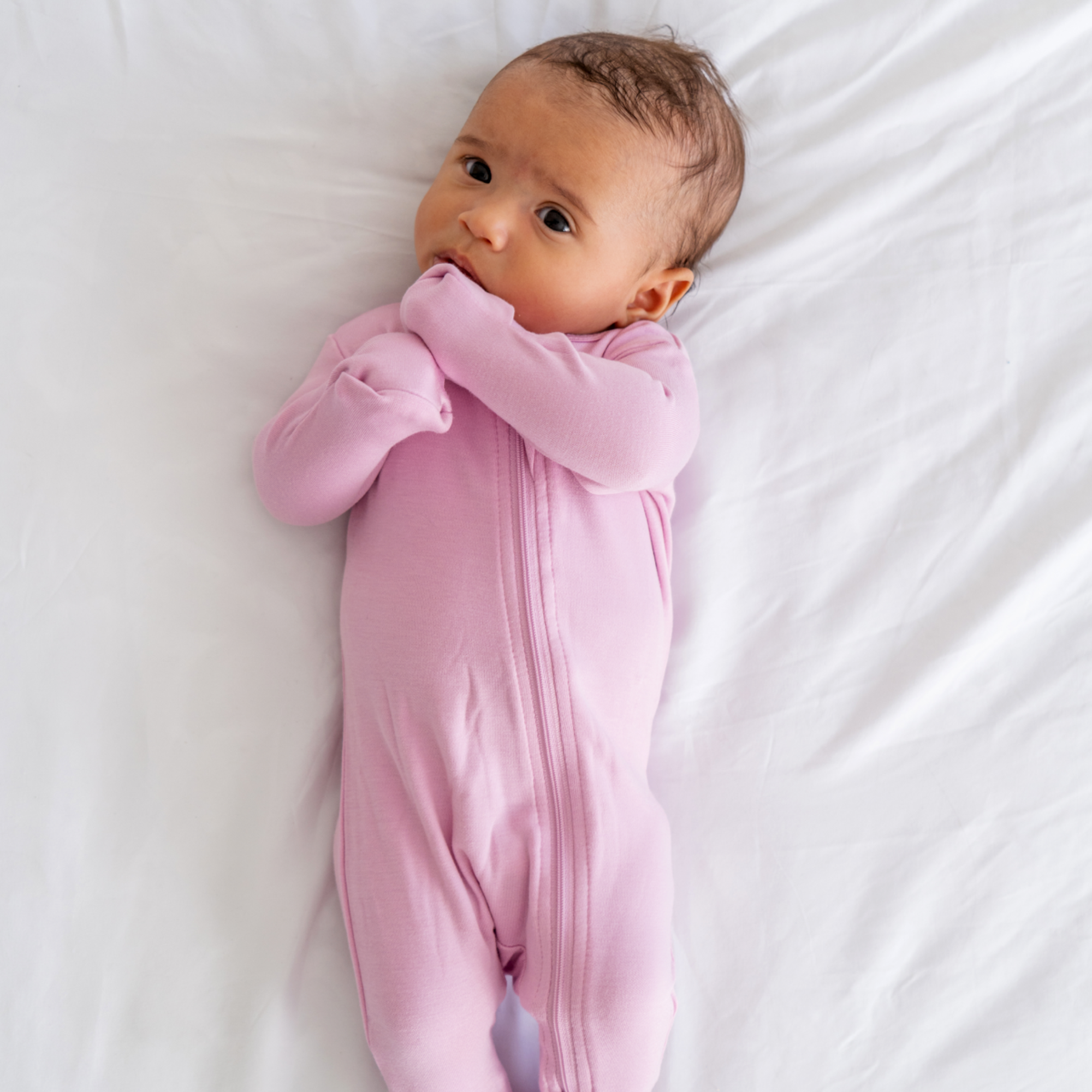 Baby Bamboo Pajamas w/ DreamCuffs® | Misty Mauve