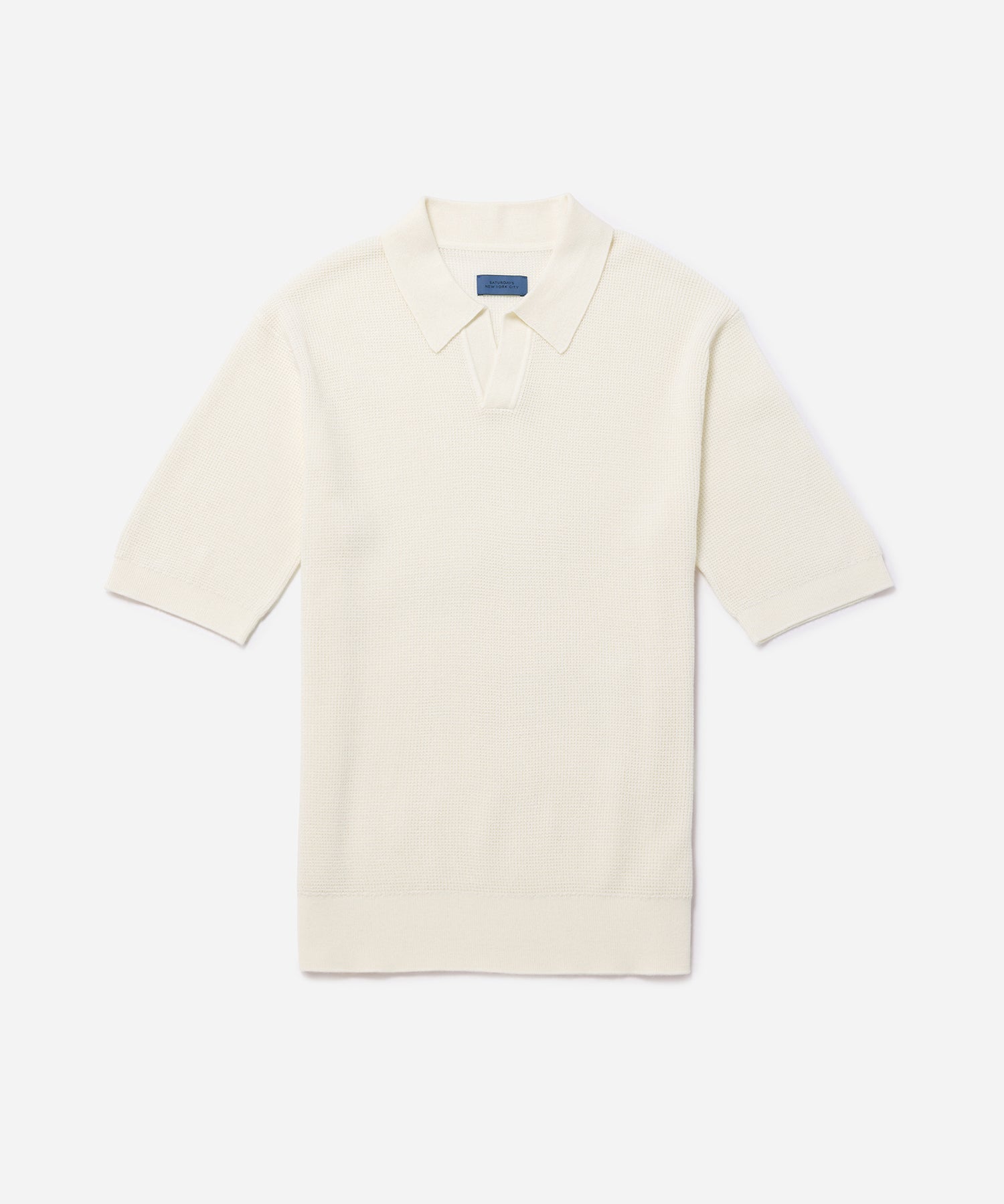 Ivory | Alex Merino Wool Open Placket Polo