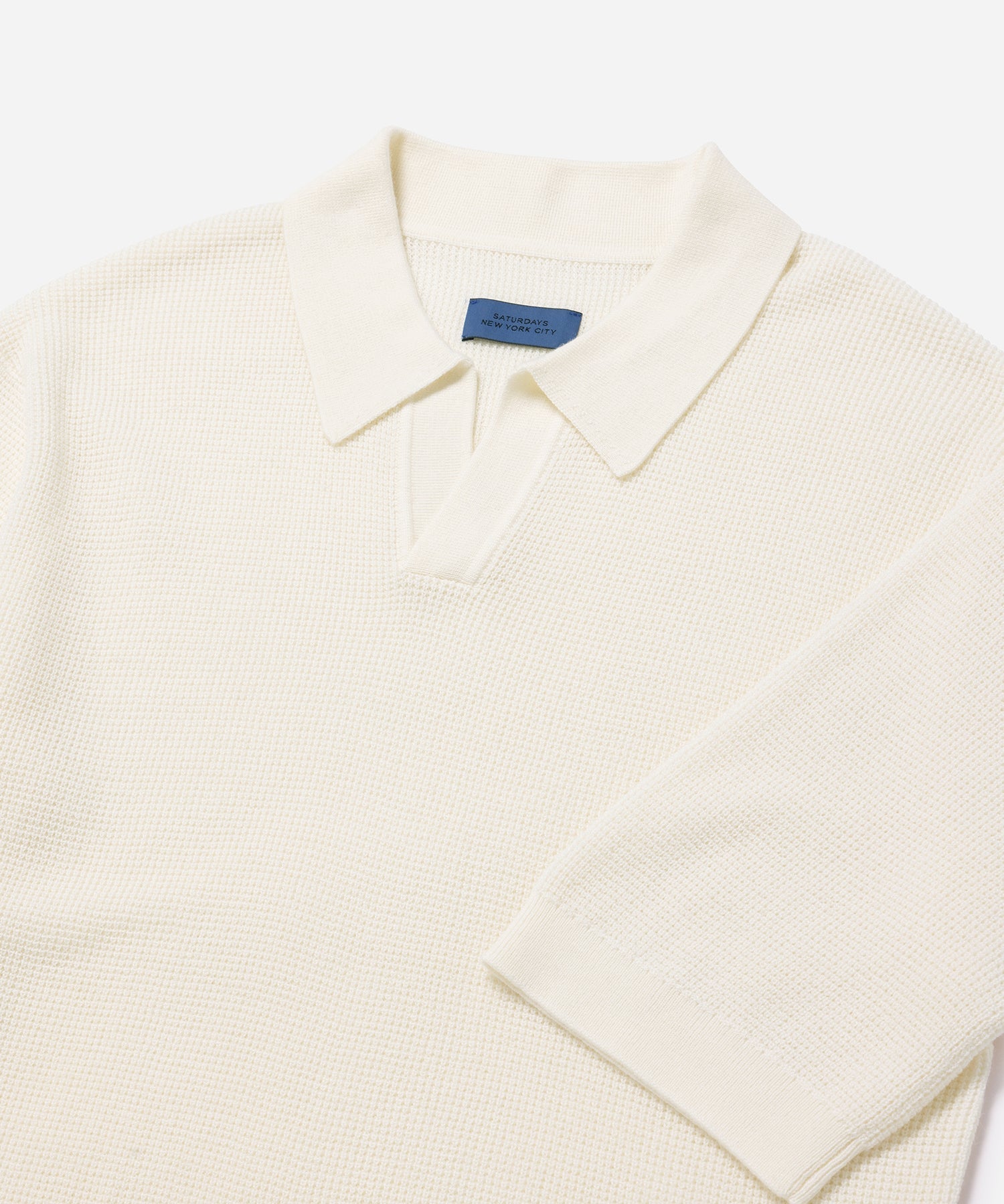 Ivory | Alex Merino Wool Open Placket Polo