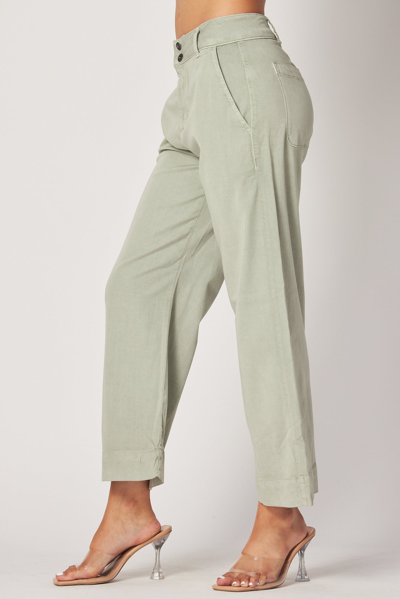 Saige Wide Leg Crop - Sweet Sage