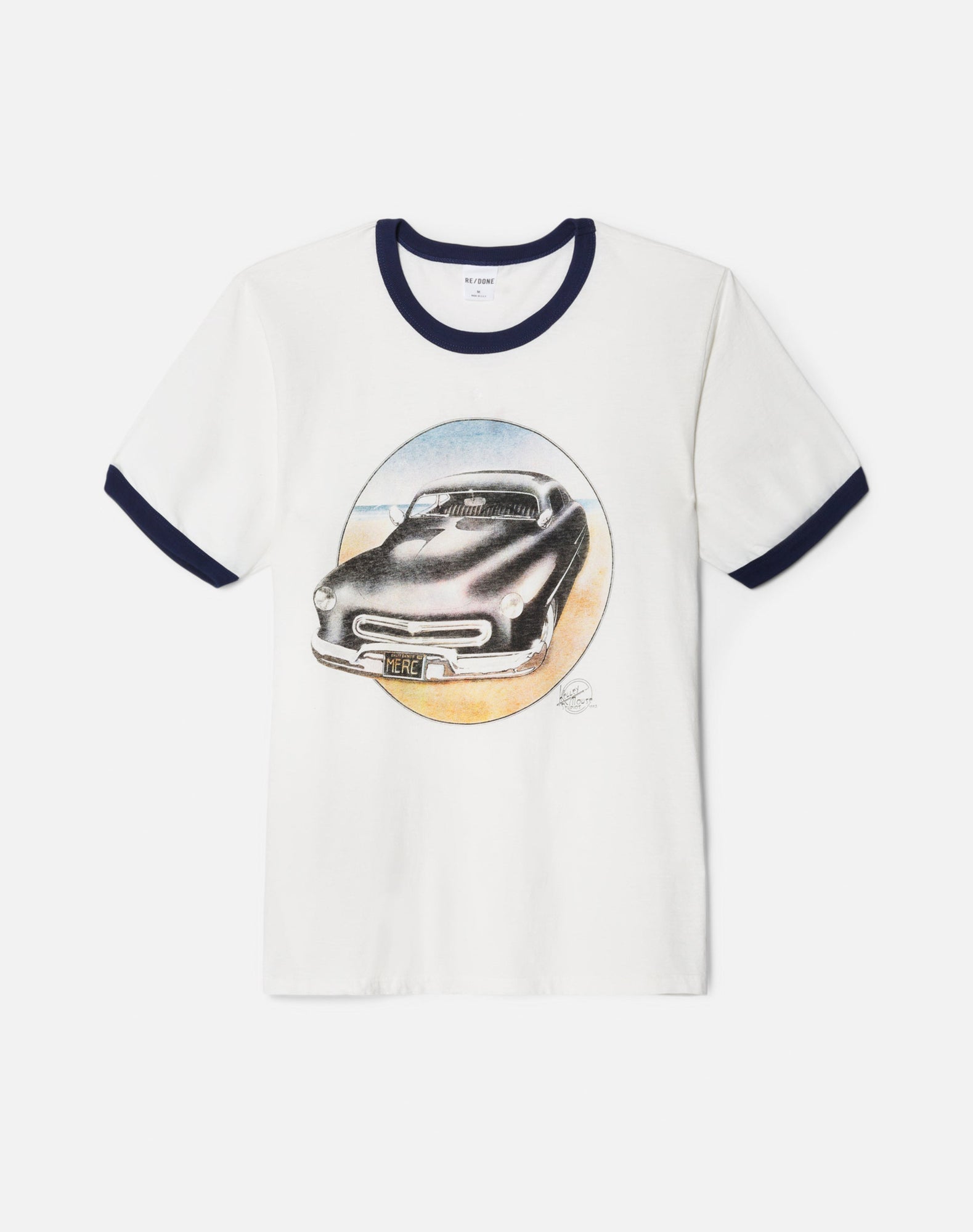 Mens | Ringer "51 Merc" Tee | Old White Aged Navy
