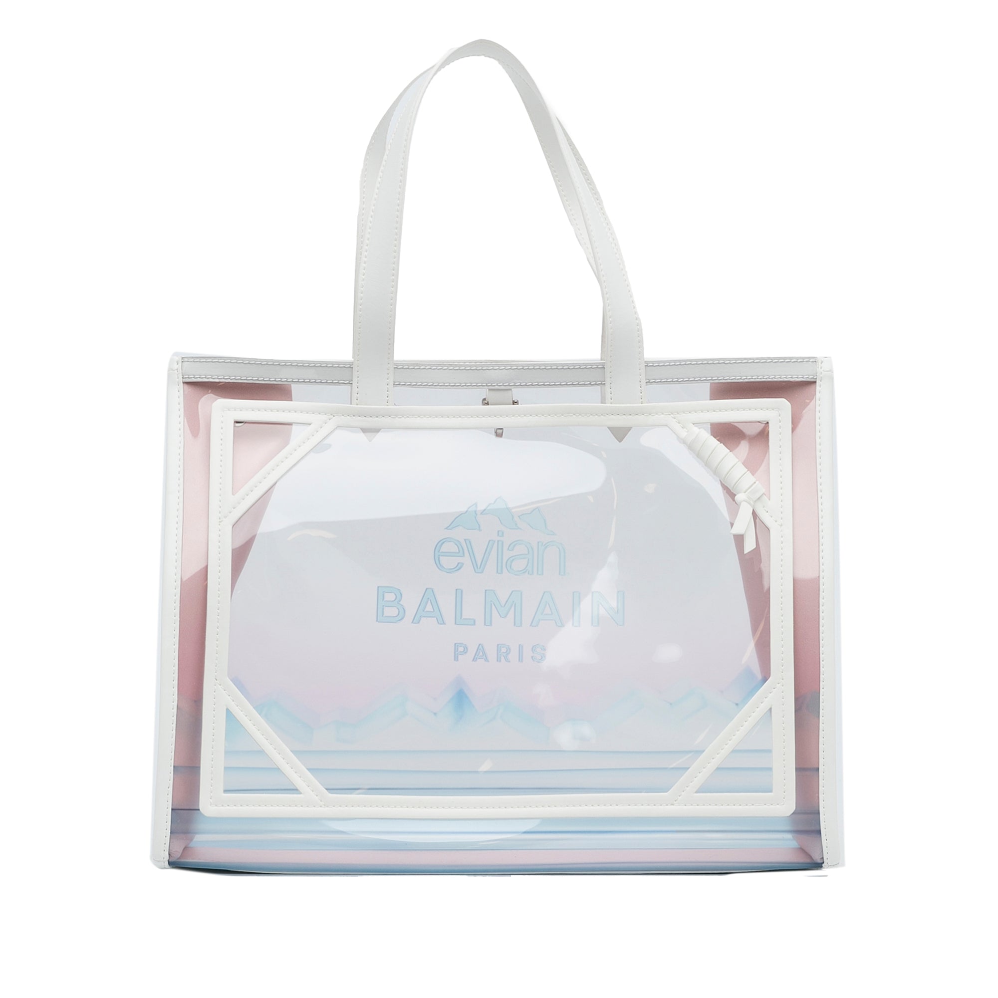 Balmain | Pre-Owned x Evian PVC B-Army Tote | White
