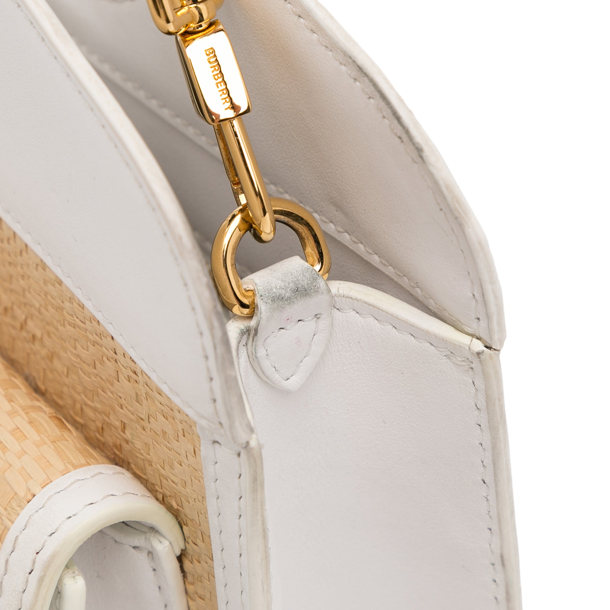 Burberry | Pre-Owned Pocket Raffia Satchel | Brown/Beige