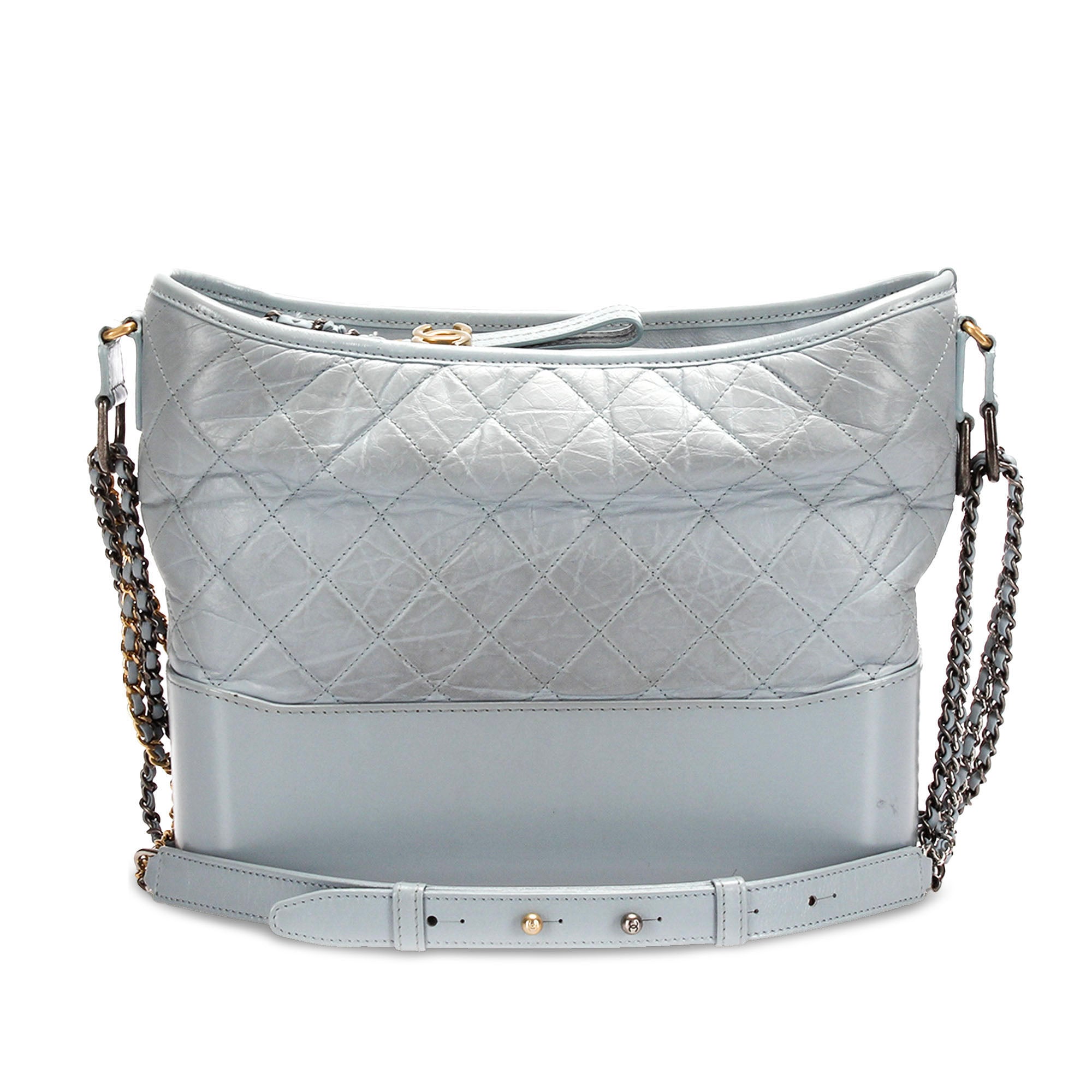 Chanel | Pre-Owned Medium Gabrielle Leather Shoulder Bag | Gray