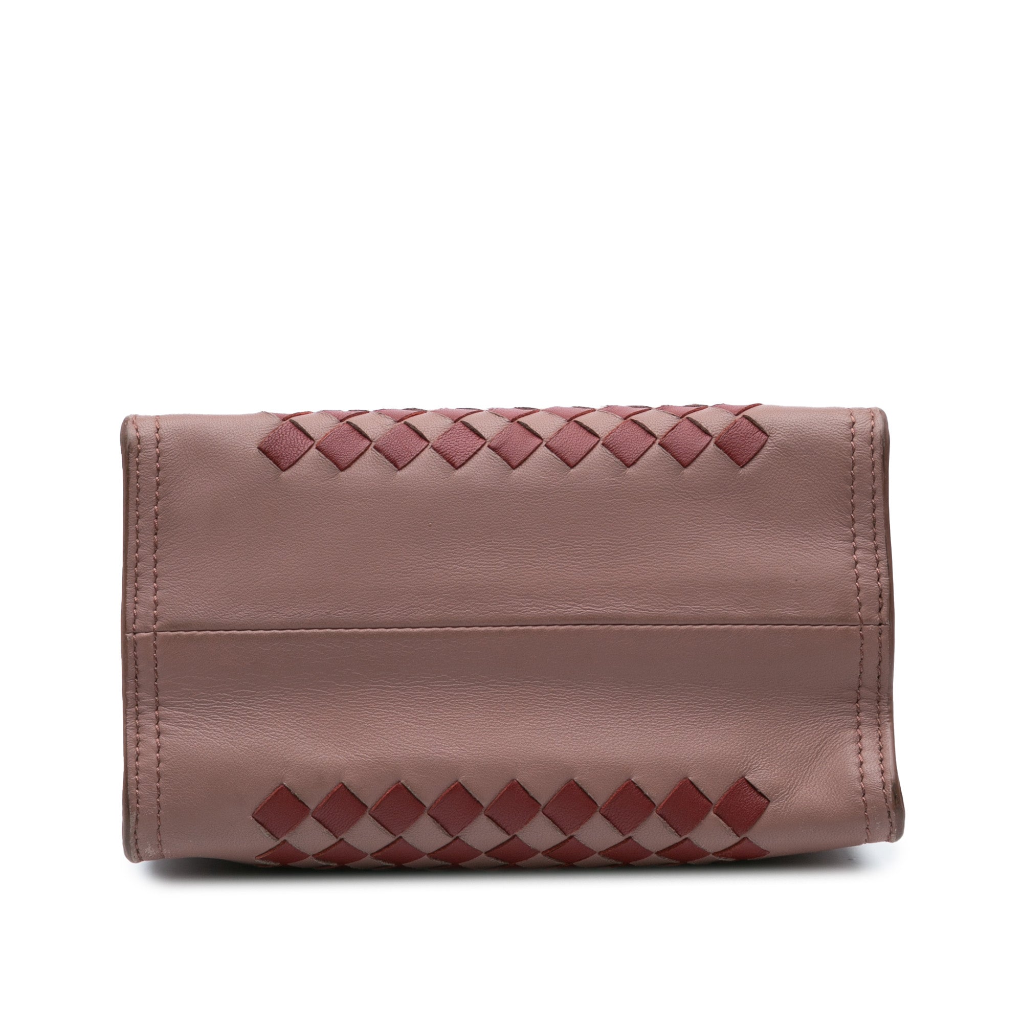 Bottega Veneta | Pre-Owned Nappa Intrecciato Chain Wallet | Pink