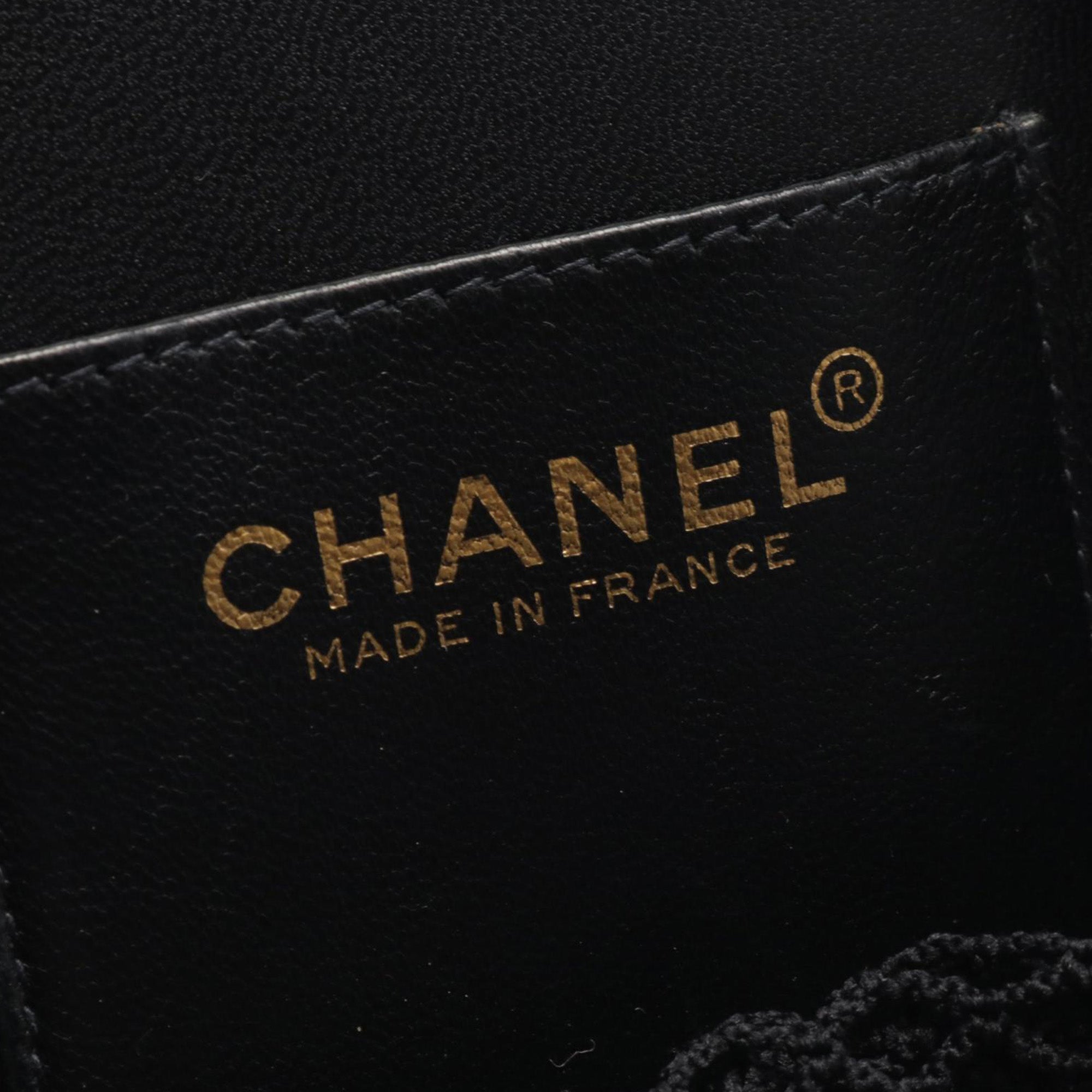 Chanel | Pre-Owned Lambskin and Satin Camellia Flower Evening Bag | Black