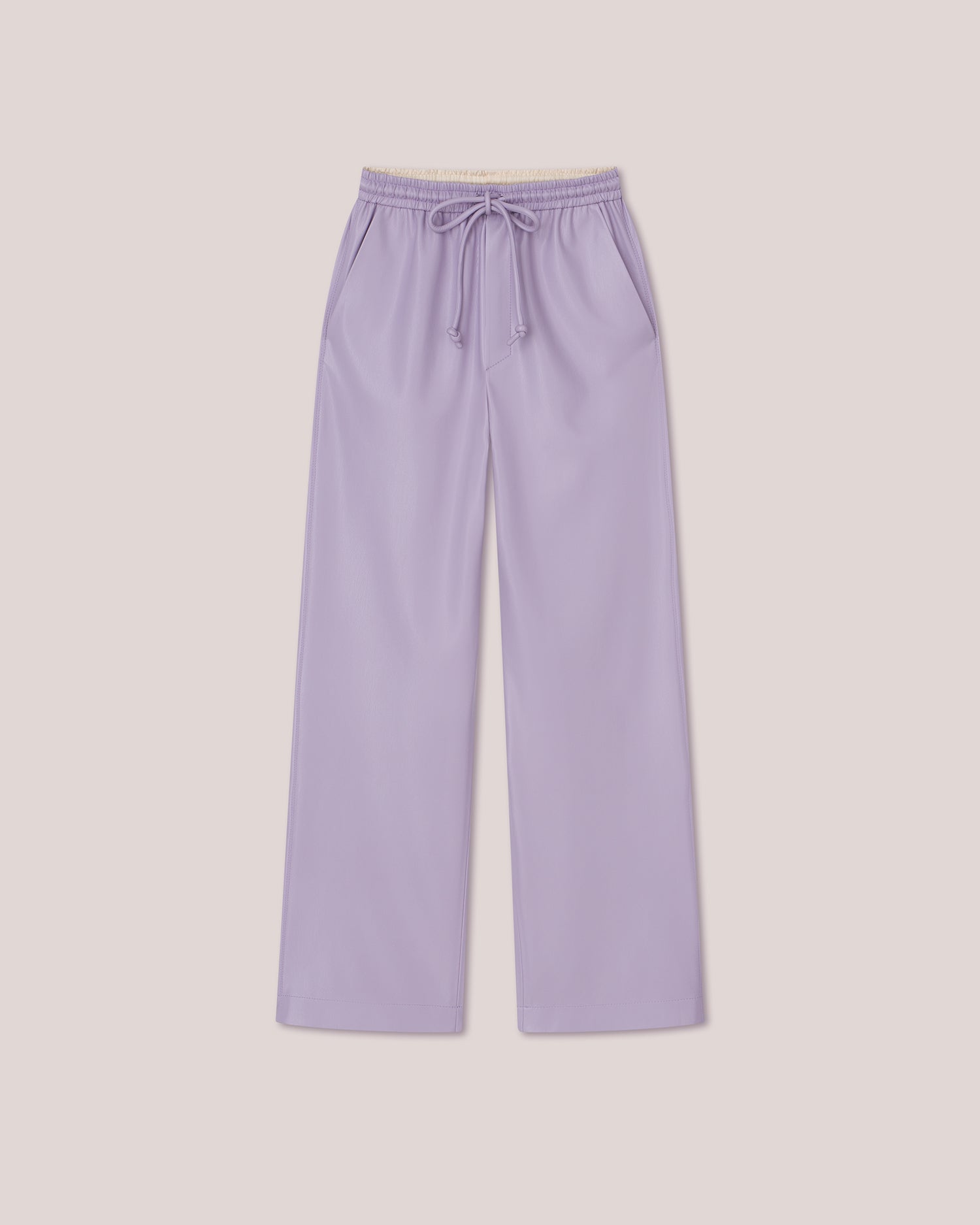 Womens | Calie Saleokobor Alt-Leather Drawstring Waist Trousers | Lilac