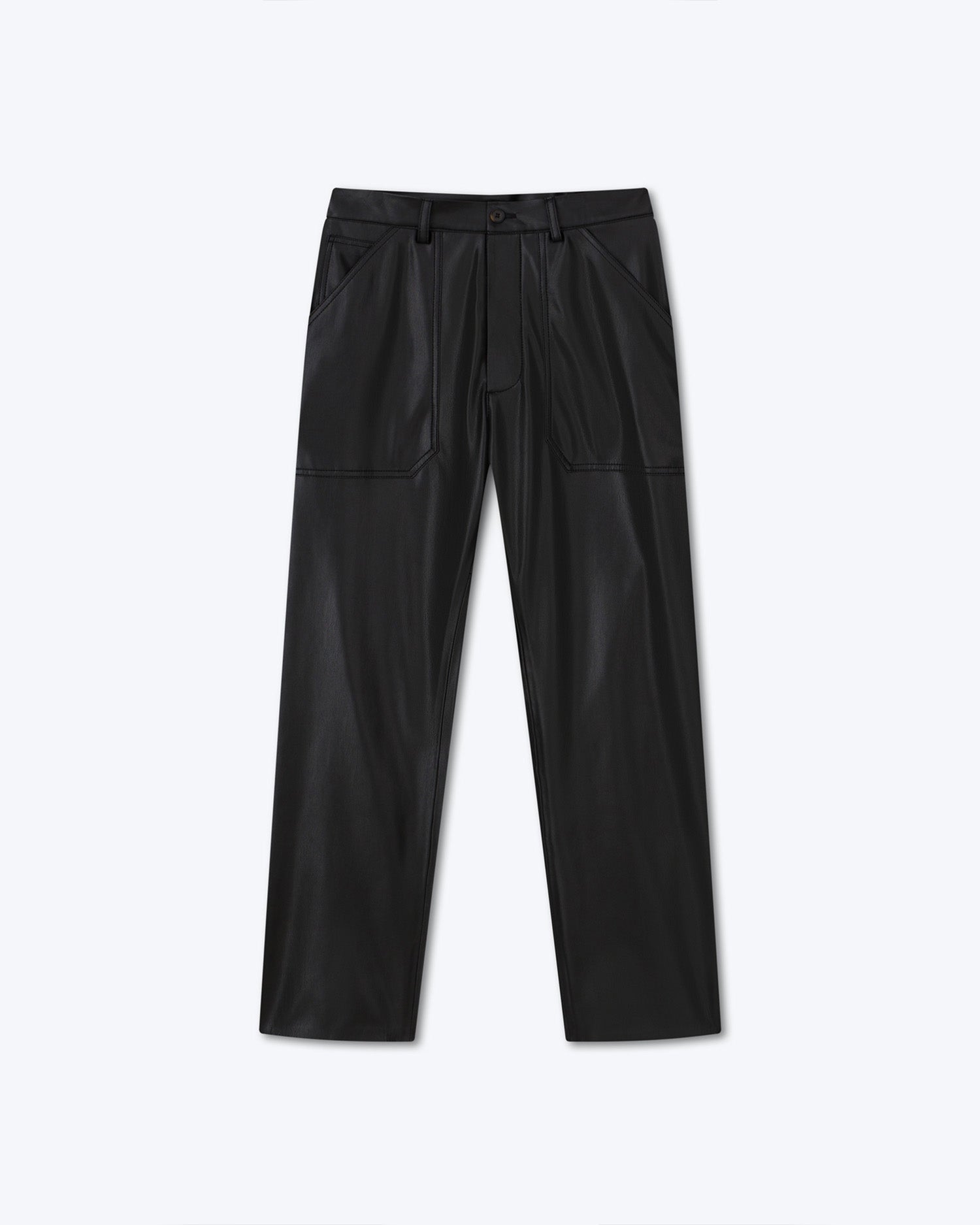 Jasper Okobor Alt-Leather Workwear Trousers | Black