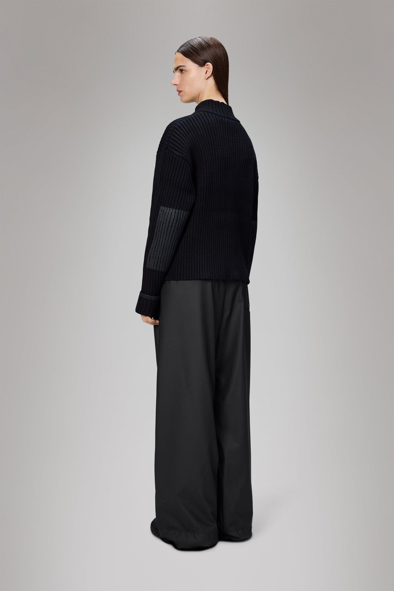 RAINS Sapa Knit W Zip Cardigan Black Long Sleeve