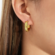 The Green Cz Hoop | 18K Yellow Gold-Plated