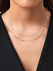 Flat Mariner Chain Necklace | 10K Solid Yellow Gold
