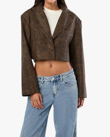 Patina Cropped Blazer | Brown