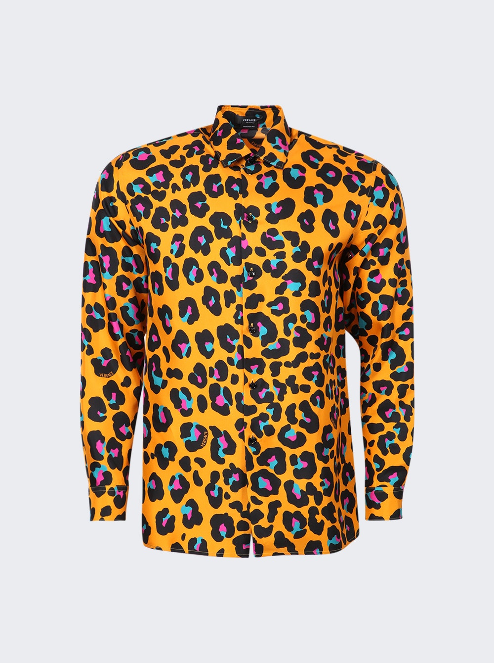Men | Versace | Leopard Print Shirt | Orange