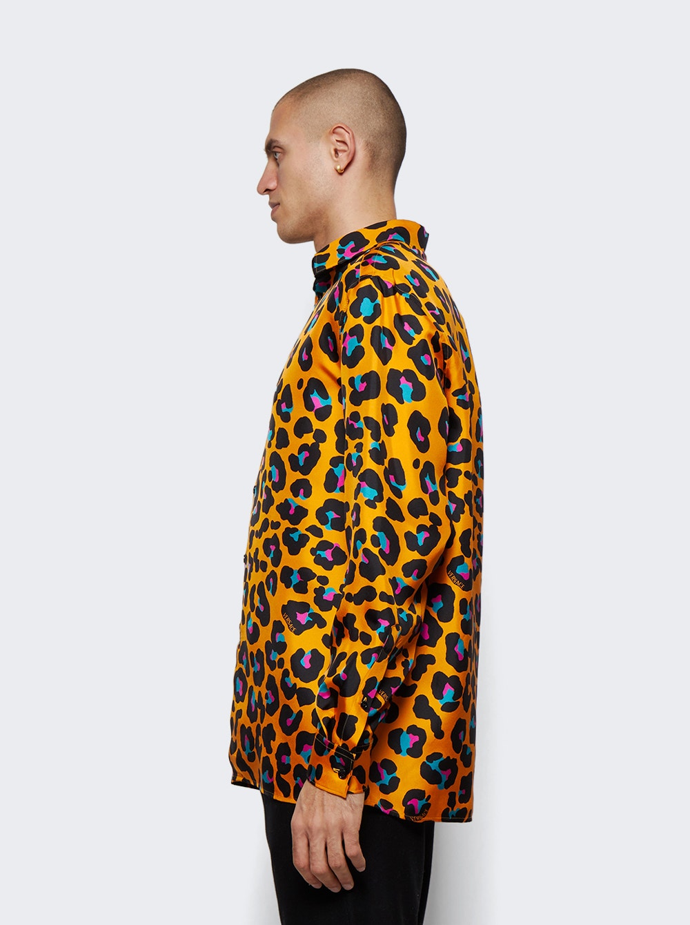 Men | Versace | Leopard Print Shirt | Orange