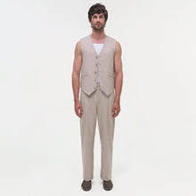 Mens | George Vest | Natural Linen