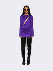 Women | Versace | Slashed Mini Dress | Bright Dark Orchid