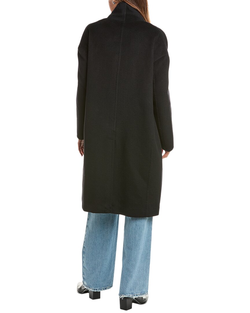 Vince | Womens | Collarless Wool-Blend Coat | Black