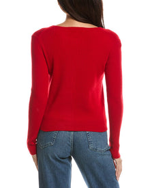 The Cashmere Project | Womens | Mini Rib 100% Cashmere Cardigan | Red