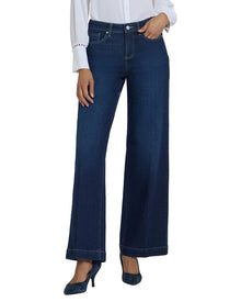 NYDJ | Womens | Petite Teresa Midnight Breeze Wide Leg Jean | Navy Multi