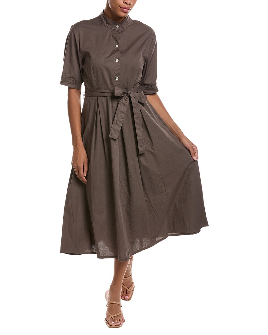 Persaman New York | Womens | Midi Shirtdress | Brown