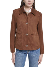 Cole Haan | Womens | Novelty Faux Suede Jacket | Brown