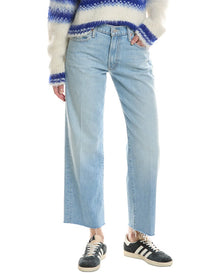 MOTHER | Womens | Mid-Rise Rambler Zip Ankle Fray Few And Far Between Jean | Blue
