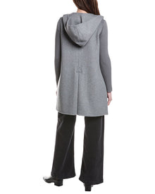 Kenneth Cole | Womens | Hooded Double Face Wool-Blend Coat | Grey