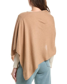 Sofia Cashmere | Womens | Jersey Solid Wool & Cashmere-Blend Poncho | Brown