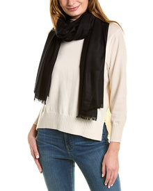 Amicale Cashmere | Womens | Solid Cashmere & Wool-Blend Wrap | Black