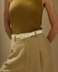 No. 10 Belt | Cream Croc/Gold