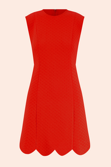 Textured Jersey Scallop Dress | Vermillion