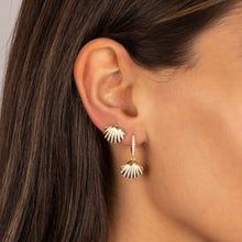 Pav√© Seashell Huggie Earring - Adina's Jewels